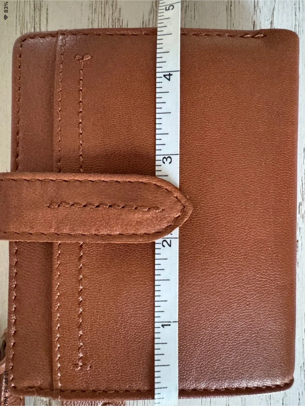 Brown Leather Snap Wallet Vintage look